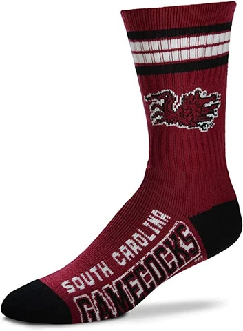South Carolina Gamecocks Maroon & Black 4 Stripe Deuce Crew Socks Cover