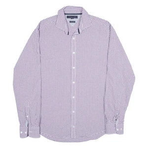 TOMMY HILFIGER New York Fit Shirt Purple Gingham Long Sleeve Mens L - Picture 1 of 6
