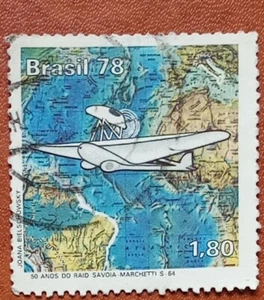 Brazil 1978 . The 50th Anniversary of the Savoia - Marchetti Flight .used - Picture 1 of 1
