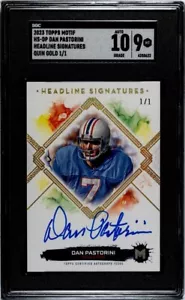 2023 Topps Motif HS-DP Dan Pastorini Headline Auto Quin Gold 1 Of 1 SGC 9/10 - Bild 1 von 2