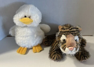 Ganz Webkinz Lot Bundle of 2 Tiger & Duck Plush Beanie Stuffed Animals No Codes - Image 1 of 4
