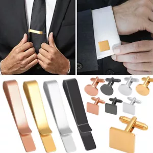 Hombres Ropa Formal Decorar Gemelos Corbata Clip Set Corbata Clip Broche Joyería Regalo - Imagen 1 de 19