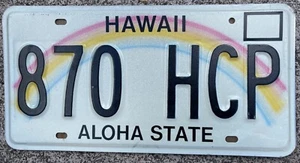 Hawaii County Authentic Retro Genuine Real Rainbow Nummernschild #870 HCP - Bild 1 von 1