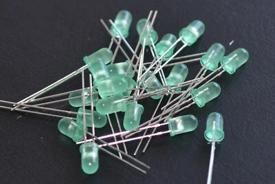 25x Leucht-Diode Fairchild Typ HLMP-4740, Ø5 mm, grün, Low Current LED Lamp NOS - Bild 1 von 4
