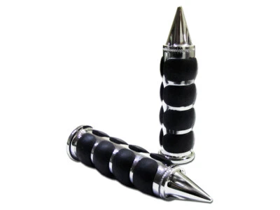 Par de empuñaduras cromadas ISO "Spike" para manillar de motocicleta Honda CR50, CR60, CR80, CR85 Foto 1 de 4