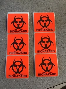 5 x BIOHAZARD Aufkleber 2” X 2” NEU - Bild 1 von 1