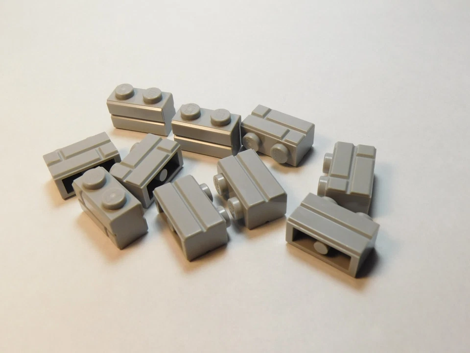 LEGO Lote de 10 Ladrillos Perfil Albañilería Modificados Gris Azulado Claro 1x2 A4 Foto 1 de 1