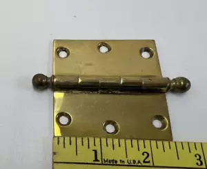 Brass Door Hinge 2-1/2” X 2-1/2” Solid Brass with Removable Tips - Picture 1 of 5