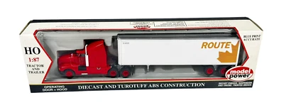 #17011 Model Power HO 1/87 Canadian National Route Semi Truck w/Box Trailer - Image 1 of 3