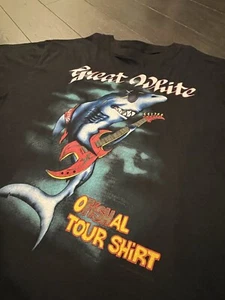 Vintage Royal Great White Bite Back Tour Shark Single Stitch Shirt Size XL 80s - Picture 1 of 9