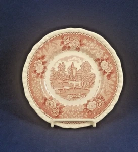 Adams ENGLISH SCENIC PINK Dessert Plate 7" - Picture 1 of 2