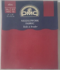 DMC Needlework Tessuto Aida 14 pezzi 14x18 rosso - Foto 1 di 6