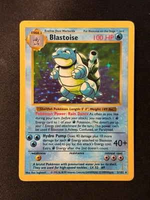 Blastoise Base Set 002/102 Shadowless Unlimited Edition Holo Card MP - Image 1 of 4