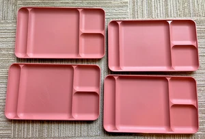 Lote de 4 bandejas de almuerzo divididas Tupperware vintage #1535 - rosa - Imagen 1 de 6