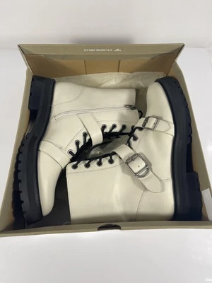 Botas Dolce Vita Ronson para mujer talla 10 cuero blanco roto suela de combate cremallera Foto 1 de 4