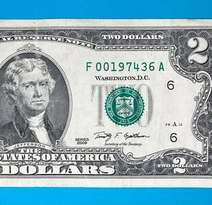 1974 March 6 (F 00197436 A) BIRTHDAY Note $2 Two Dollar Bill (__1974/ 3 / 6) - Picture 1 of 4