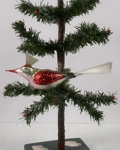 2106/25 1x vecchio addobbo per albero di Natale uccellino con cappuccio - Foto 1 di 5