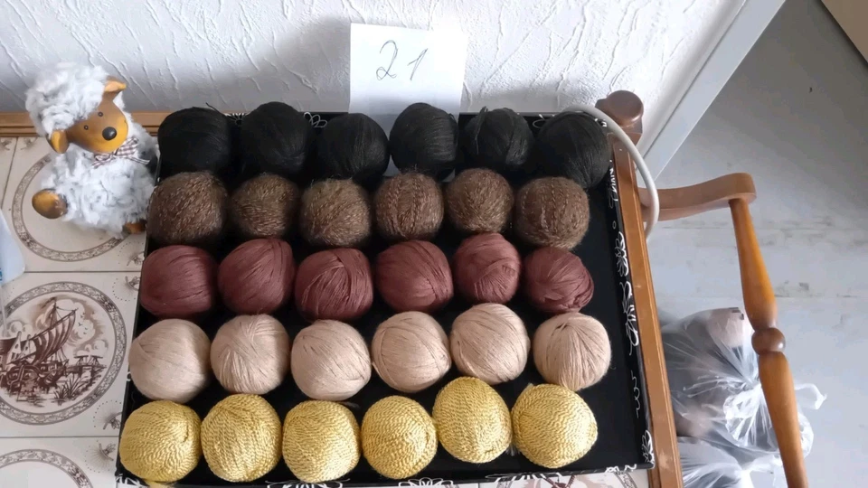 Wolle.Garnpaket, 900 g Baumwolle, Garnmischung Bastellwolle,bunt,Konvolut.Reste  - Bild 1 von 1