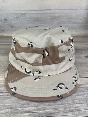 Gorra militar de colección EE. UU. 7 3/4 camuflaje chispas de chocolate patrulla del desierto combate Foto 1 de 4