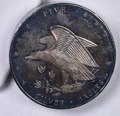 1969 Foster Co. Walla Walla WA 5 oz Silver 0.999  - Image 1 of 4