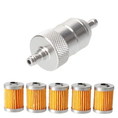 Серебряные многоразовые топливные фильтры 5 шт + бензиновый фильтр из сплава ЧПУ 8 мм для Suzuki - Изображение 1 из 4