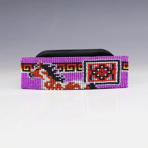 INDIANER NAVAJO PERLEN PFERDE SPANGE VON DWIGHT NATHANIEL - Bild 1 von 5