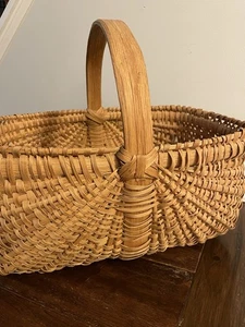 Vintage Buttocks Basket Primitive Woven Gathering Basket Rattan - Picture 1 of 15