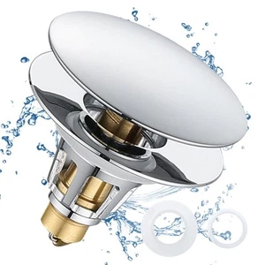 Universal Bathroom Sink Stopper, 1.1~1.5" Sink Drain Stopper, Full Size Bounc... - Picture 1 of 9