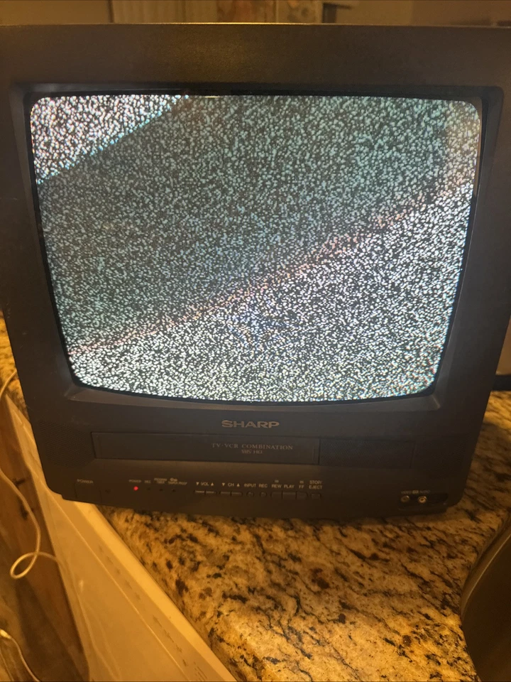 1999 Sharp 13VT-L100 13" TV VCR Combo Player Retro Gaming CRT TV Brown No Remote - Image 1 of 4
