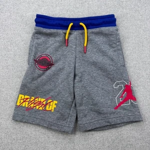 Jordan Shorts Boys Size 5-6 Gray Logo Graphic Sweat Shorts Colorful Basketball - Picture 1 of 10