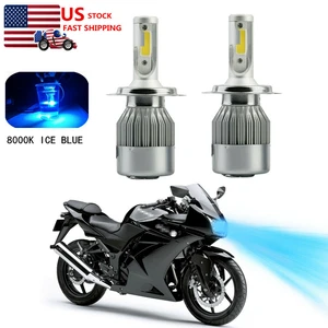 H4 Ice Blue LED Headlights Motorcycle for Kawasaki Ninja ZX-6R ZX-7R ZX-9R 91-03 - Foto 1 di 13
