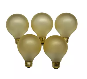 5 pcs 3" 25w Painted Gold Colored Bulbs for Art Deco 1920s 1930s Chandeliers - Picture 1 of 13