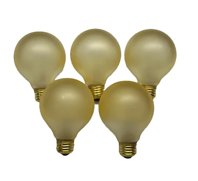 Bulbs for  1920s 1930s Art Deco Chandeliers 3"  Globe 25w Painted Gold Colored - Image 1 of 4