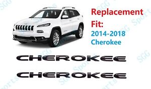 2pcs Set Jeep Cherokee Side Doors Gloss Black Replacement Emblem 2014-2018
