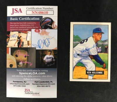 Ken Holcombe Signed 1986 C.C.C. Card #267 JSA Certified 1951 Bowman Reprint AUTO - Image 1 of 4