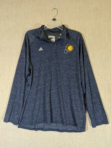Adidas NBA Pacers Mens 2XL Ultimate Tee 1/4 Zip Athletic Blue Casual Running NEW Cover