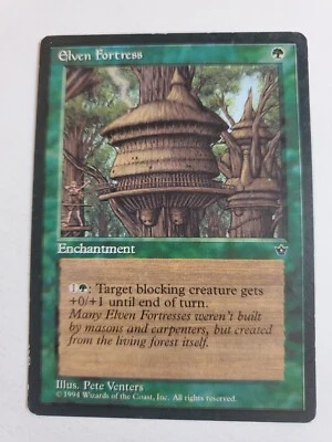MTG Magic The Gathering Card Elven Fortress Enchantment Green  Fallen Empires  - Image 1 of 2