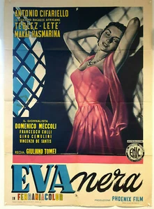 Rarissimo manifesto EVA NERA 2F 1954 Antonio Cifariello Carlantonio Longi - Afbeelding 1 van 4