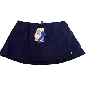 NWT NAUTICA Women's  Signature Solid Swim  Skirt Bikini Bottom  XS Navy Blue - Picture 1 of 4