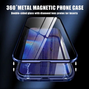 360 Full Magnetic Case For iPhone 17 16 14 13 12 Pro Max 15 Tempered Glass Cover - Picture 1 of 18