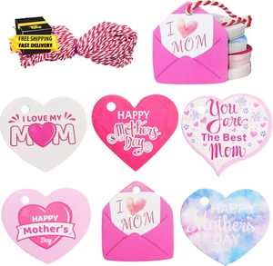 Happy Mother'S Day Gift Tags,120 Pcs Heart Mother'S Day Hanging Paper Tags with - Picture 1 of 6