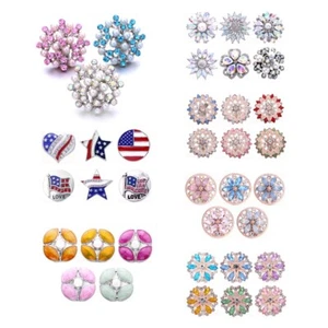 Top diamantes de imitación 18 mm botón a presión combinación múltiple dijes a presión para broches de presión joyería - Imagen 1 de 93
