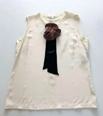 Dolce & Gabbana D&G Seda Sin Mangas Terciopelo Flor Blusa Camisa Prendas para el torso Mujeres 40 Foto 1 de 4