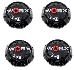 WRX-8856B 912S11 Worx Gloss Black Wheel Center Cap (Set of 4) - Picture 1 of 4