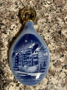 BING & GRONDAHL ORNAMENT 1989 Decoration Original Box Blue White Porcelain - Picture 1 of 22
