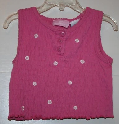 Kids Headquarters Girl's Top Sleeveless with Embroidered Flowers Pink Size 4/4T - Image 1 of 4