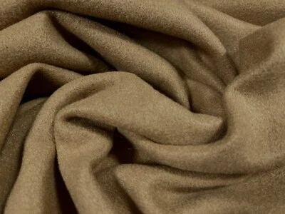 Vegan Wool Heavyweight Flannel Fabric, Per Metre - Plain - Camel - Image 1 of 3