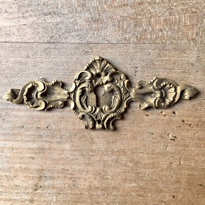 X1 Escutcheon Keyhole Cover Brass Napoleon III Lock Cabinet Cupboard-3 Available - Image 1 of 4