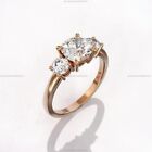 Natural Moissanite Engagement Cluster Wedding Ring 14k Yellow Gold Fine Jewelry