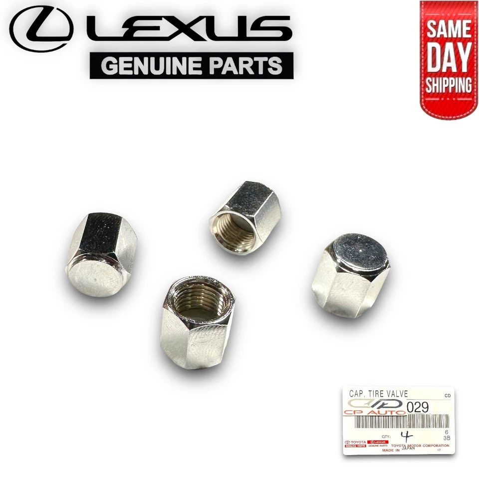 01 - 06 LEXUS LS430 VÁLVULA NEUMÁTICO VÁSTAGO TAPA CROMADA OEM JUEGO DE 4 NUEVO Foto 1 de 3